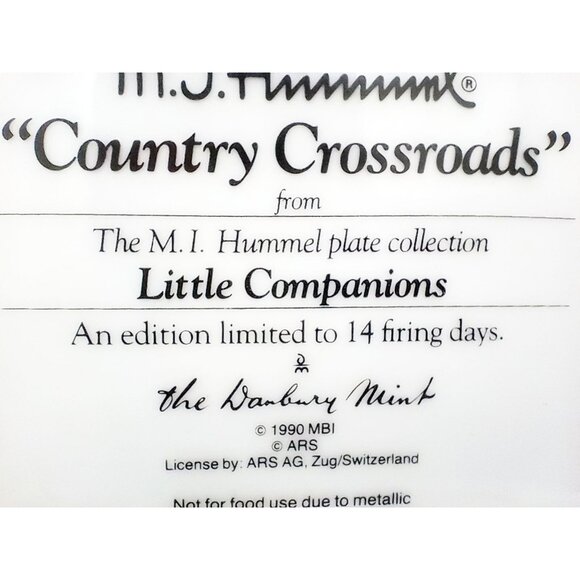 Hummel Country Crossroads Plate Limited Edition Little Companions Danbury Mint - Picture 9 of 12